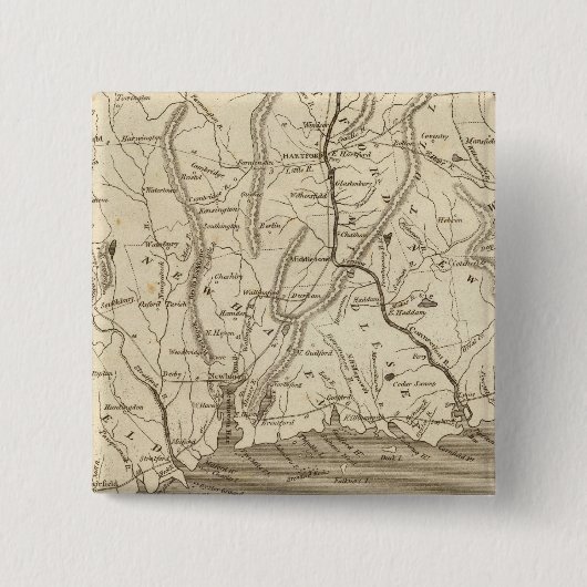 Connecticut Map von Arrowsmith Button (Vorderseite)