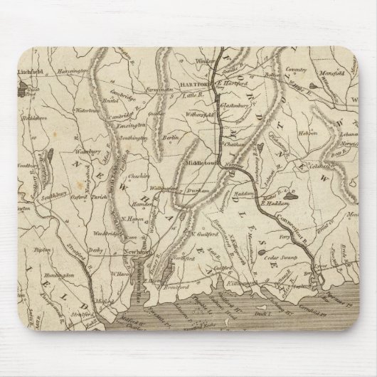 Connecticut Map von Arrowsmith Mousepad (Vorne)