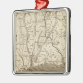 Connecticut Map von Arrowsmith Silbernes Ornament (Links)
