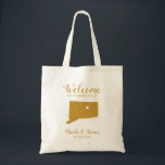 Connecticut Map Wedding Welcome Bag Tasche, Gold Tragetasche<br><div class="desc">Hochzeitswochenende Begrüßungsgeschenktasche für Gäste aus der Stadt zu Ihrer Hochzeit,  mit Bild von Connecticut. Fülle die Tasche mit deinen Lieblingsgoodies.</div>