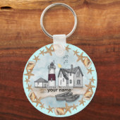 Connecticut Muscheln Lighthouse Schlüsselanhänger (Vorderseite)