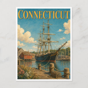 Connecticut Mystic Seaport GeoSaga Postkarte