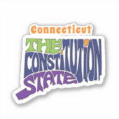 Connecticut Nickname Word Art Car Decal Aufkleber (Vorderseite)