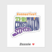 Connecticut Nickname Word Art Car Decal Aufkleber (Blatt)