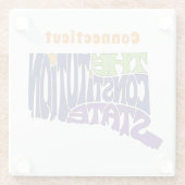 Connecticut Nickname Word Art Glasuntersetzer (Rückseite)