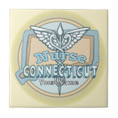 Connecticut Nurse Caduceus Tile Fliese (Vorderseite)