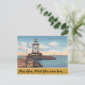 Connecticut, Outer Light, Old Saybrook Postkarte (Stehend Vorderseite)