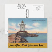 Connecticut, Outer Light, Old Saybrook Postkarte (Vorne/Hinten)