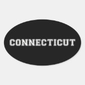 Connecticut Ovaler Aufkleber (Vorderseite)