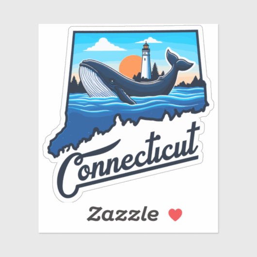 Connecticut-Ozean Aufkleber (Blatt)