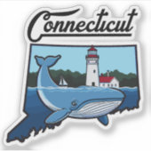 Connecticut-Ozean Aufkleber (Vorderseite)