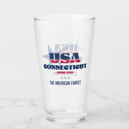 Connecticut Patriotic Pride Personalisiert Glas