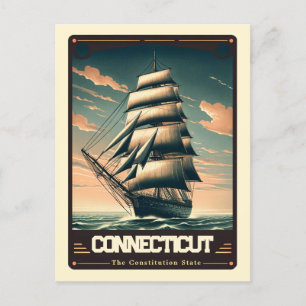Connecticut   Patriotischer Geist Vintag Postkarte