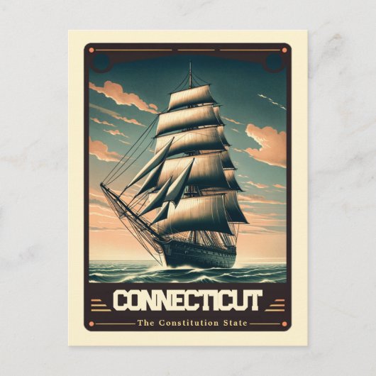 Connecticut | Patriotischer Geist Vintag Postkarte (Vorderseite)