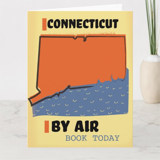 Connecticut Per Luftverkehr Plakat Karte (Vorderseite)
