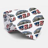 Connecticut Picture and USA Flag Text Krawatte (Gerollt)