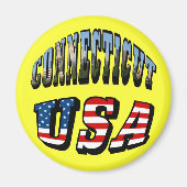 Connecticut Picture and USA Flag Text Magnet (Vorne)