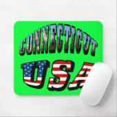 Connecticut Picture and USA Flag Text Mousepad (Mit Mouse)