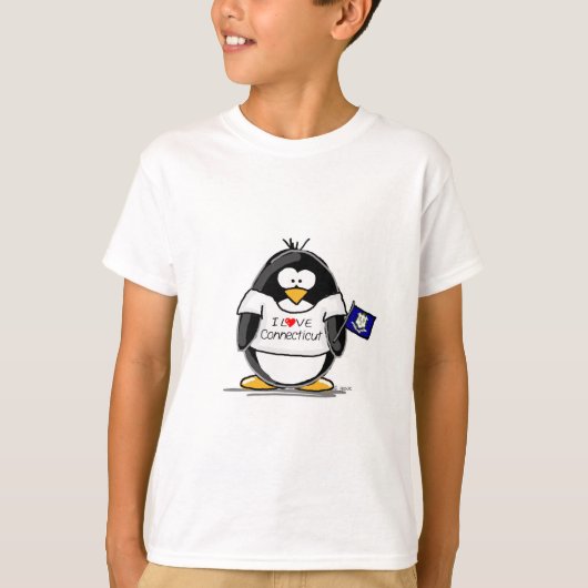 Connecticut-Pinguin T-Shirt (Vorderseite)