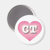 Connecticut Pink Fade Heart - I Liebe CT Magnet (Vorderseite/Rückseite)