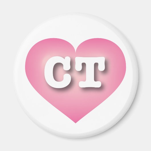 Connecticut Pink Fade Heart - I Liebe CT Magnet (Vorne)