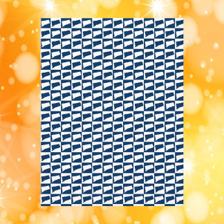 Connecticut Pop-Art-Muster Blau Weiß Postkarte