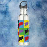 Connecticut Pop Art Staat Muster Edelstahlflasche<br><div class="desc">Sind Sie ein Fan von Connecticut? Diese Wasserflasche weist ein Pop-Kunstmuster des US-Staat Connecticut auf.</div>
