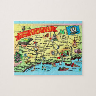 Connecticut Postcard Karte Jigsaw Puzzle