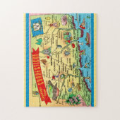 Connecticut Postcard Map 11x14 Puzzle (Vertikal)