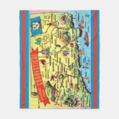 Connecticut Postcard Map Fleecedecke (Vorderseite)