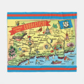 Connecticut Postcard Map Fleecedecke (Vorderseite (Horizontal))