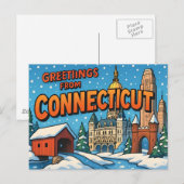 CONNECTICUT Postkarte (Vorne/Hinten)
