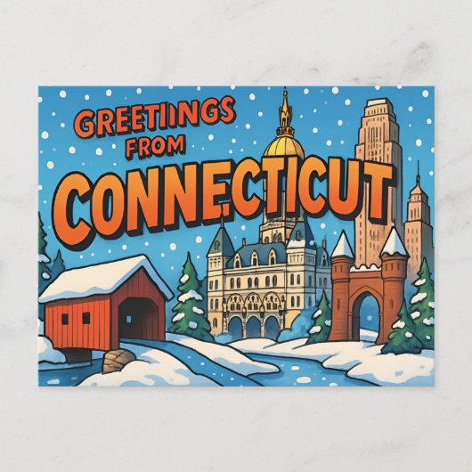 CONNECTICUT Postkarte (Vorderseite)
