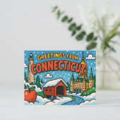 CONNECTICUT Postkarte (Stehend Vorderseite)