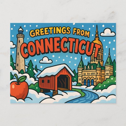 CONNECTICUT Postkarte (Vorderseite)