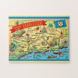 Connecticut Postkartenkarte 11x14 Puzzle