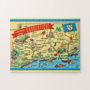 Connecticut Postkartenkarte 11x14 Puzzle