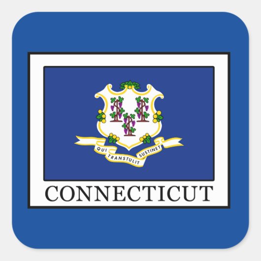 Connecticut Quadratischer Aufkleber (Vorderseite)