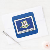 Connecticut Quadratischer Aufkleber (Umschlag)