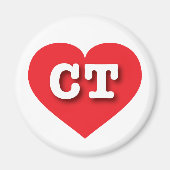 Connecticut Red Heart - I Liebe CT Magnet (Vorne)