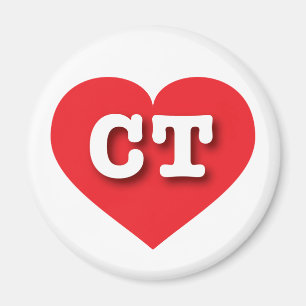 Connecticut Red Heart - I Liebe CT Magnet