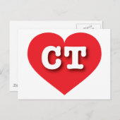 Connecticut Red Heart - I Liebe CT Postkarte (Vorne/Hinten)