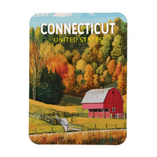 Connecticut Reise Kunst Vintage Magnet