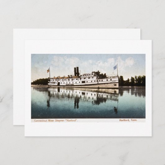 Connecticut River Steamer "Hartford" Postkarte (Vorne/Hinten)