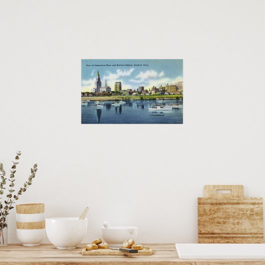 Connecticut River View der Hartfort Skyline Poster (Küche)