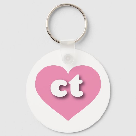 Connecticut rosa Herz - I Liebe Schlüsselanhänger (Vorderseite)
