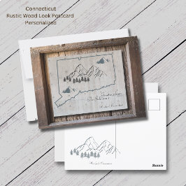 Connecticut Rustic Wood Greetings Postkarte