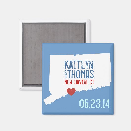 Connecticut Save the Date - Anpassbare Stadt Magnet (Vorderseite/Rückseite)