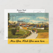 Connecticut, schöner Strand, Bridgeport Postkarte (Vorne/Hinten)