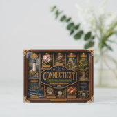 Connecticut Shadow Box 3D Figurine Staat Postkarte (Stehend Vorderseite)